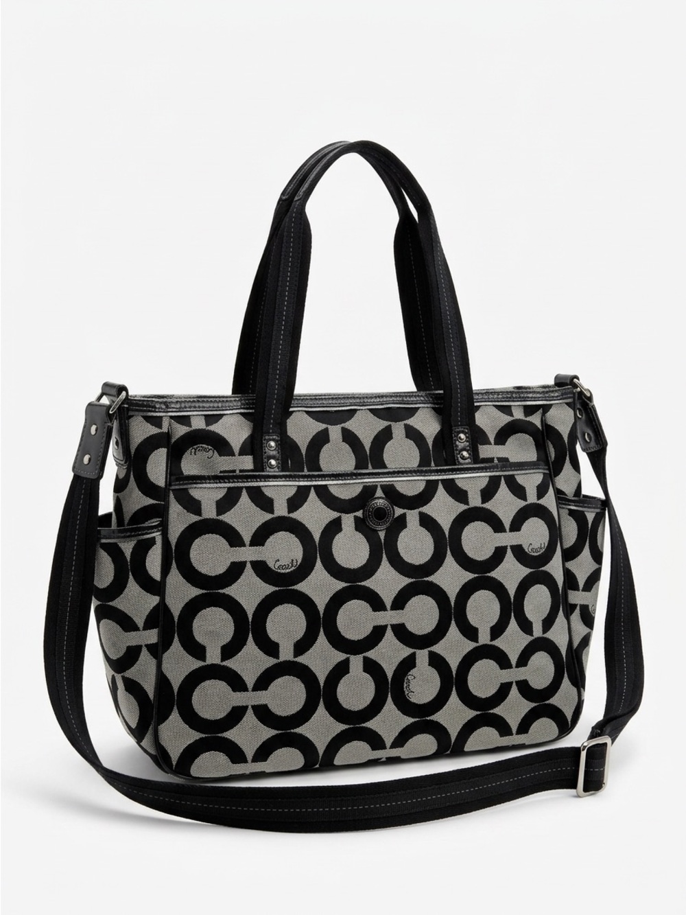 COACH SIGNATURE OP ART DIAPPER/TOTE BAG